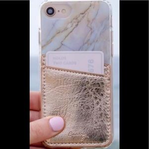 Stick on card case for smartphones